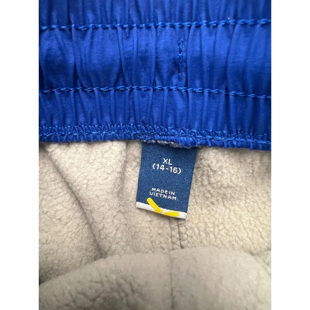Old Navy‎ Fleece Joggers Boys XL 14-16 Cream Blue Excellent Sherpa Pants
